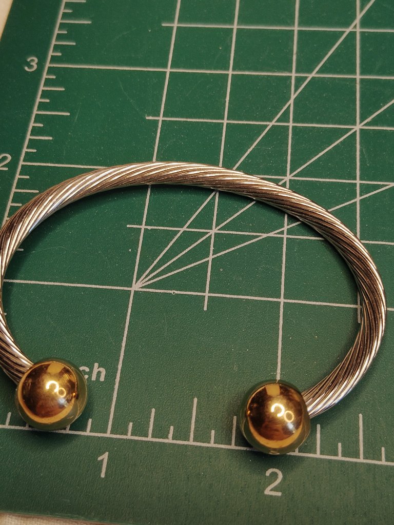 Twotone Cable Cuff Bracelet